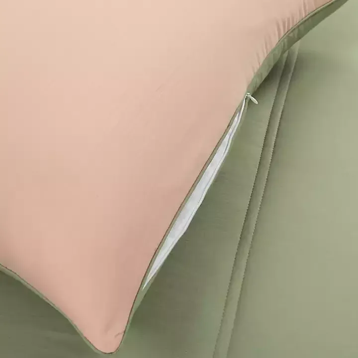 Coral & Sage Reversible 3-pc. Queen Comforter Set