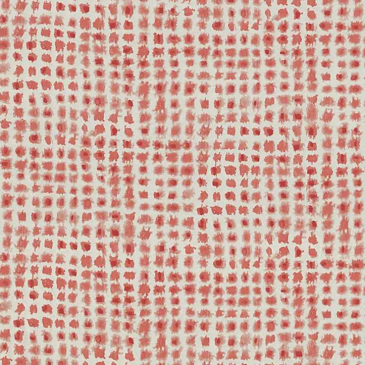 Coral Checkered Outdoor Pillows, Set of 2