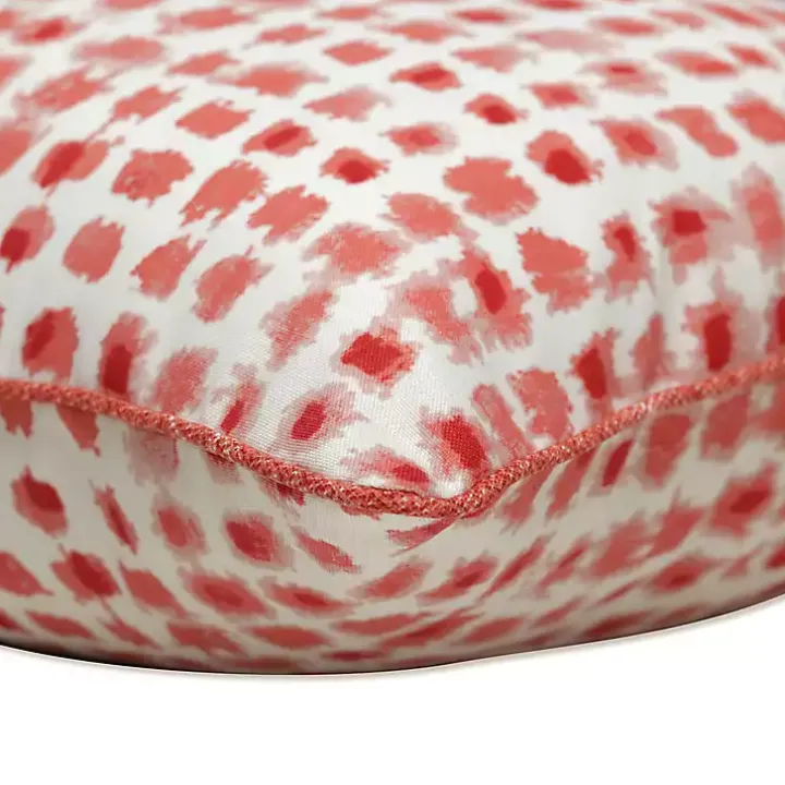Coral Checkered Outdoor Pillows, Set of 2