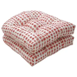 Coral Dotted 2-pc. Outdoor Chair Cushion Set