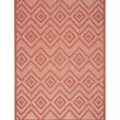 Coral Orange Diamond Indoor/Outdoor Area Rug, 4x6