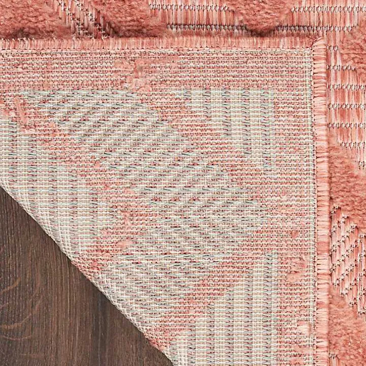 Coral Orange Diamond Indoor/Outdoor Area Rug, 4x6