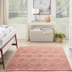 Coral Orange Diamond Indoor/Outdoor Area Rug, 4x6