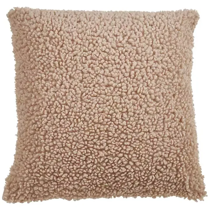 Coral Sherpa Pillow