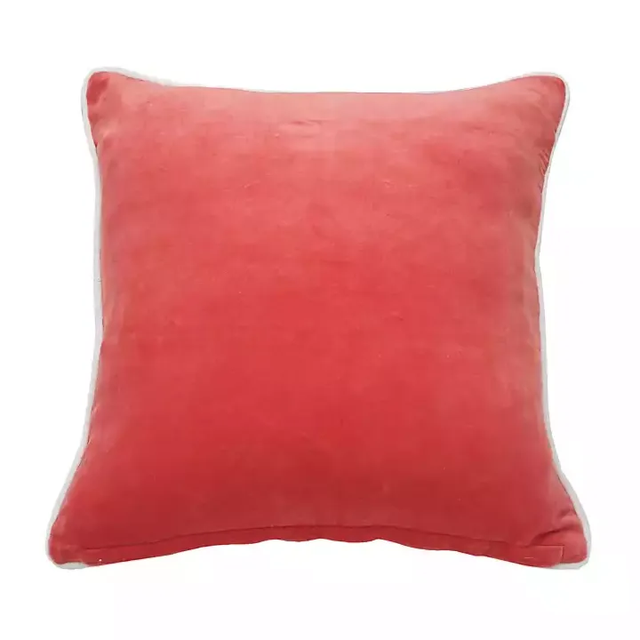 Coral Velvet Flamingo Pillow