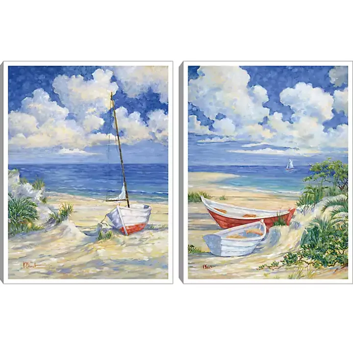 Costa Del Sol Framed Canvas Art Prints, Set of 2