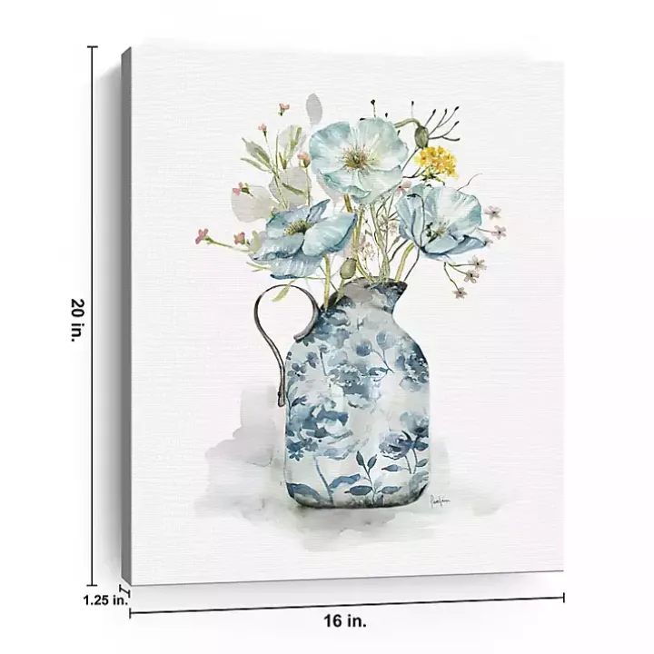 Cottage Garden Blues I Canvas Art Print