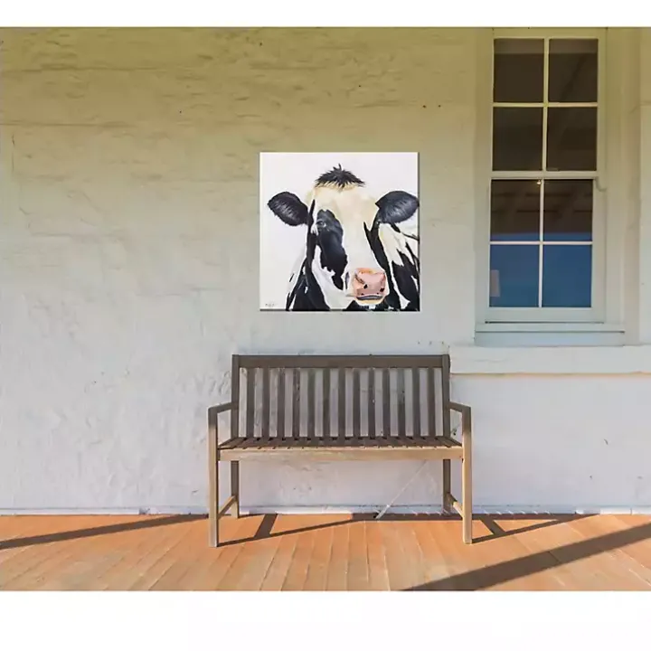 Cow Portrait Outdoor Canvas Art Print