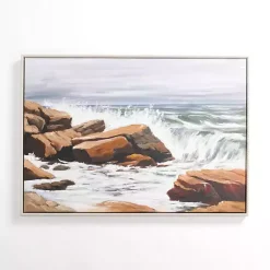 Crashing Waves Framed Canvas Art Print