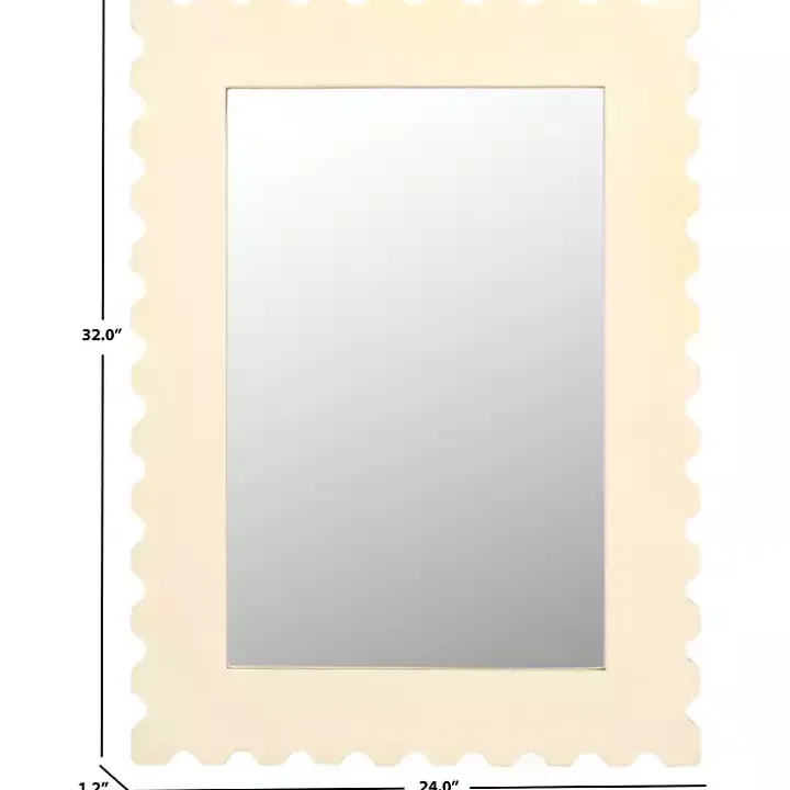 Cream Angular Scalloped Nadia Wall Mirror