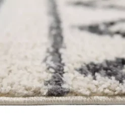 Cream Boho Striped Area Rug, 5x8