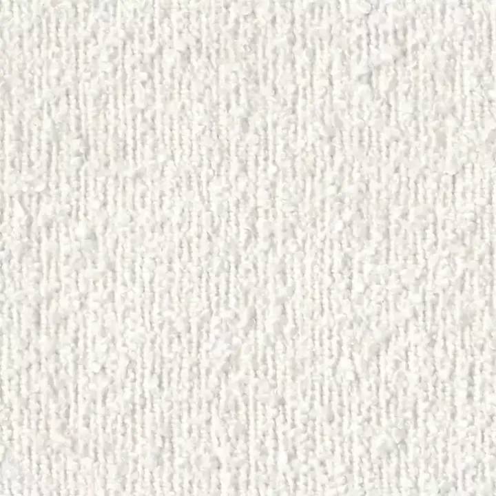Cream Boucle Round Upholstered Ottoman