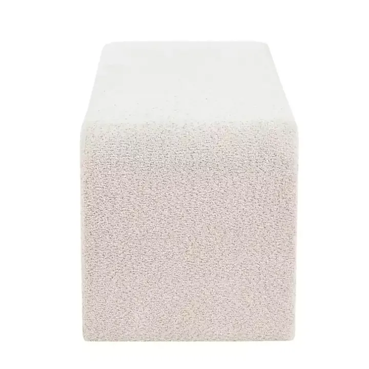 Cream Boucle Waterfall Bench, 52 in.