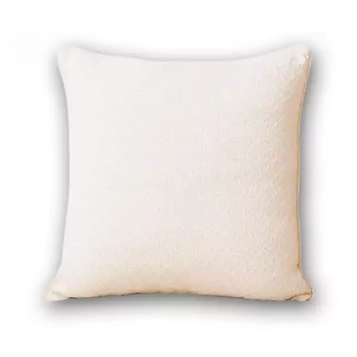 Cream Cross-stitch Woven Pillow