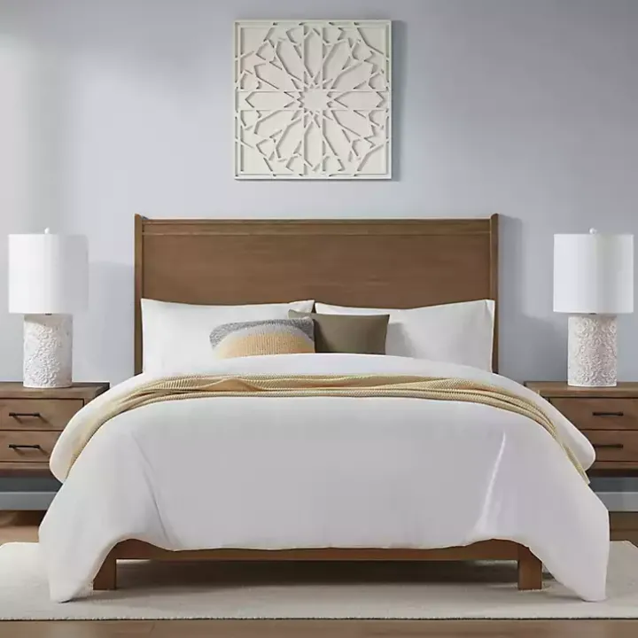 Cream Embossed Floral Table Lamp