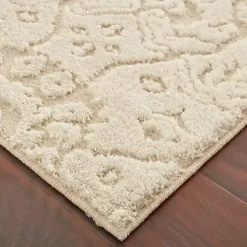 Cream Francesca Woven Shag Runner, 3x5