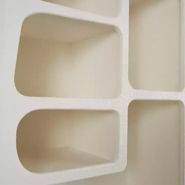 Cream Geometric 5-Section Wall Shelf