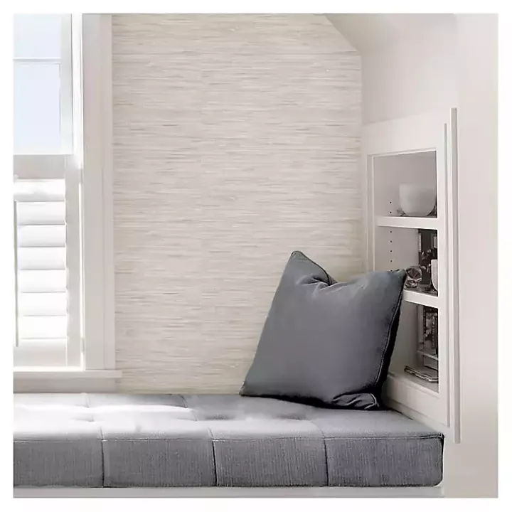 Cream Grassweave Peel and Stick Wallpaper