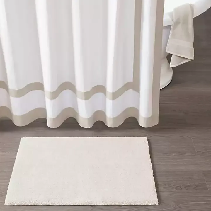 Cream High Pile Marshmallow Bath Mat, 30 in.