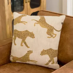 Cream Leopard Throw Pillow