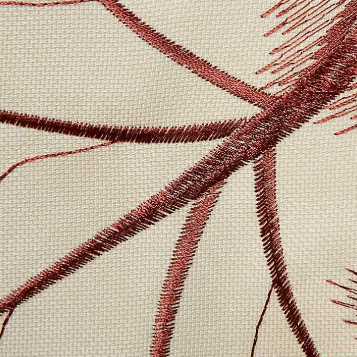 Cream Maple Leaves Embroidered Table Runner