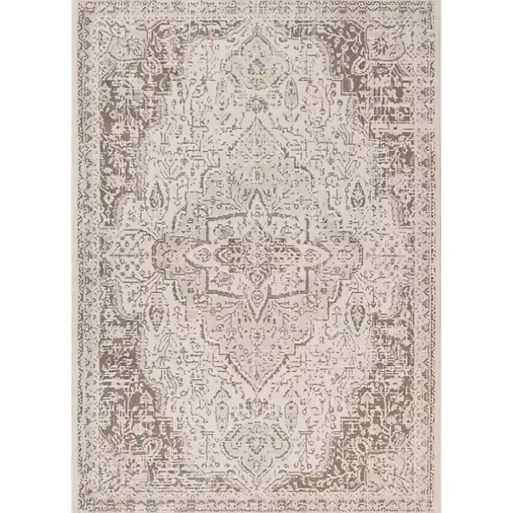 Cream Medallion Area Rug, 5x8