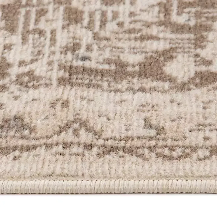 Cream Medallion Area Rug, 5x8