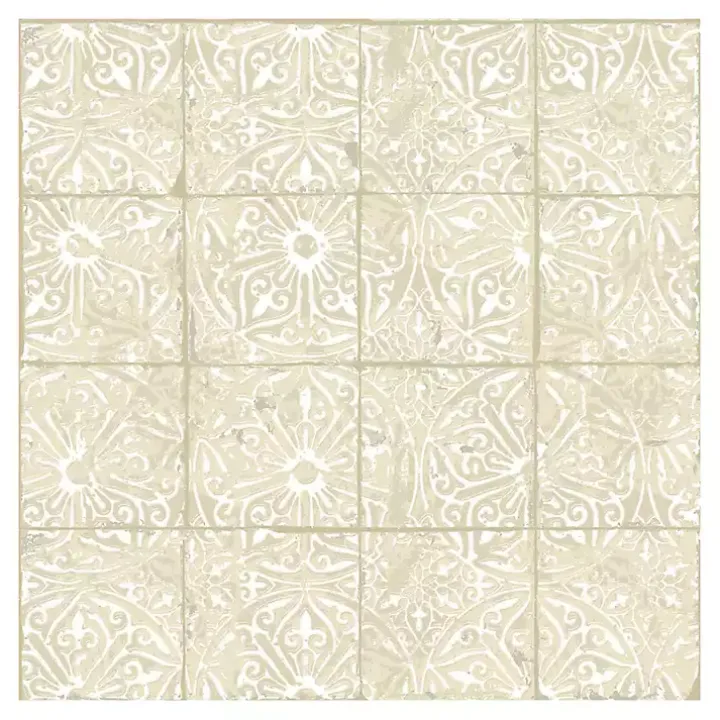 Cream Provincial Tiles Peel & Stick Wallpaper
