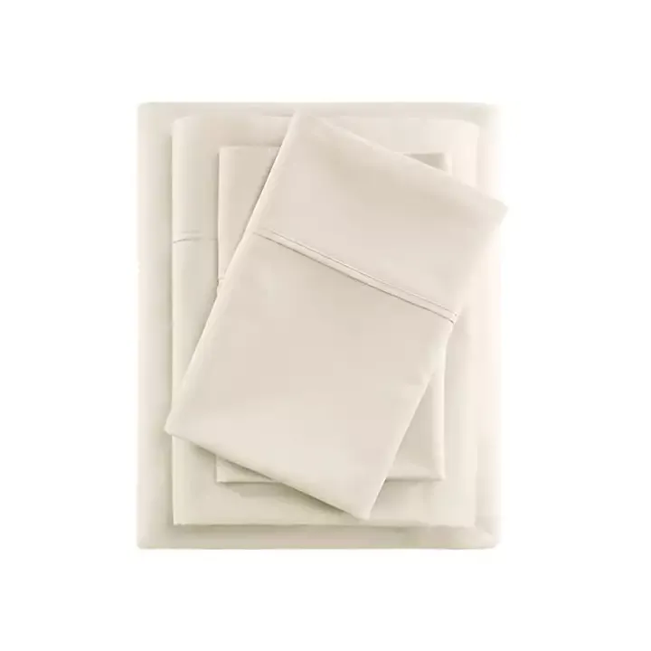Cream Rich Cooling Cotton Queen Sheet Set