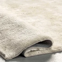 Cream Shag Washable Area Rug, 8x10