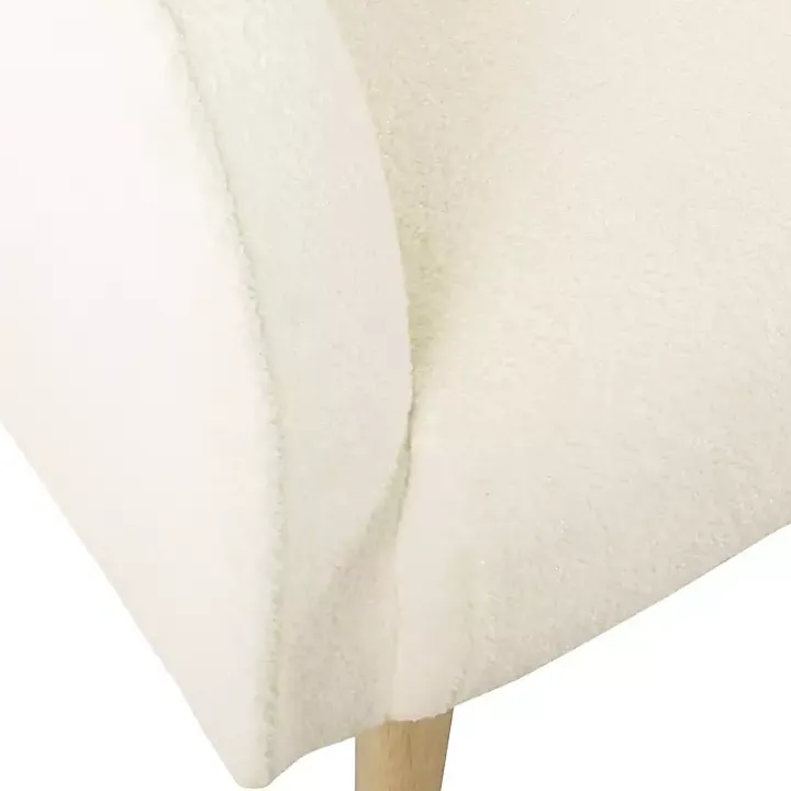 Cream Sherpa Upholstered Barrel Accent Chair