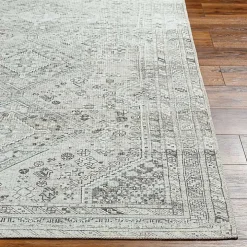 Cream Traditional Washable Area Rug, 5x7