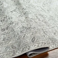 Cream Traditional Washable Area Rug, 6x9