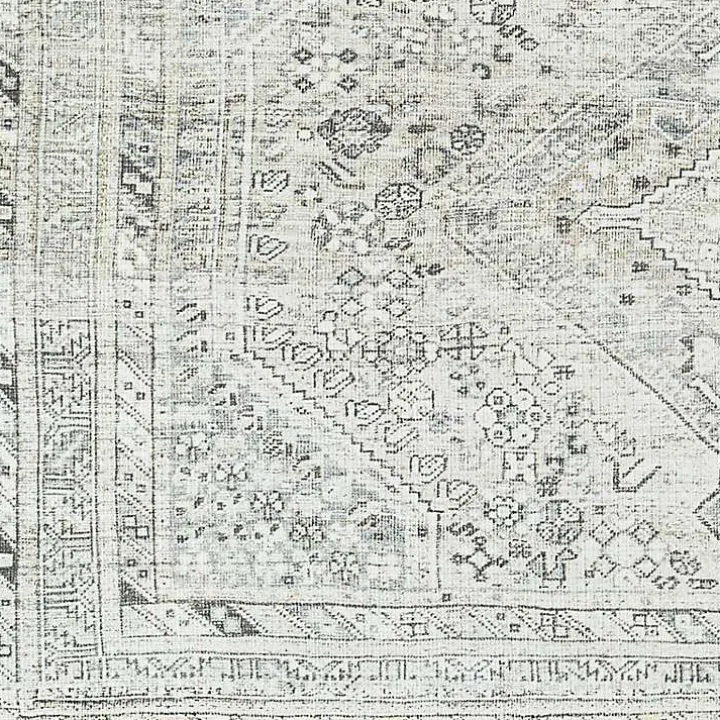 Cream Traditional Washable Area Rug, 6x9