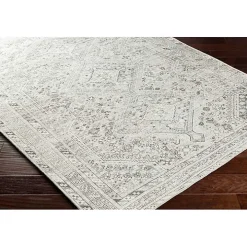 Cream Traditional Washable Area Rug, 7x10