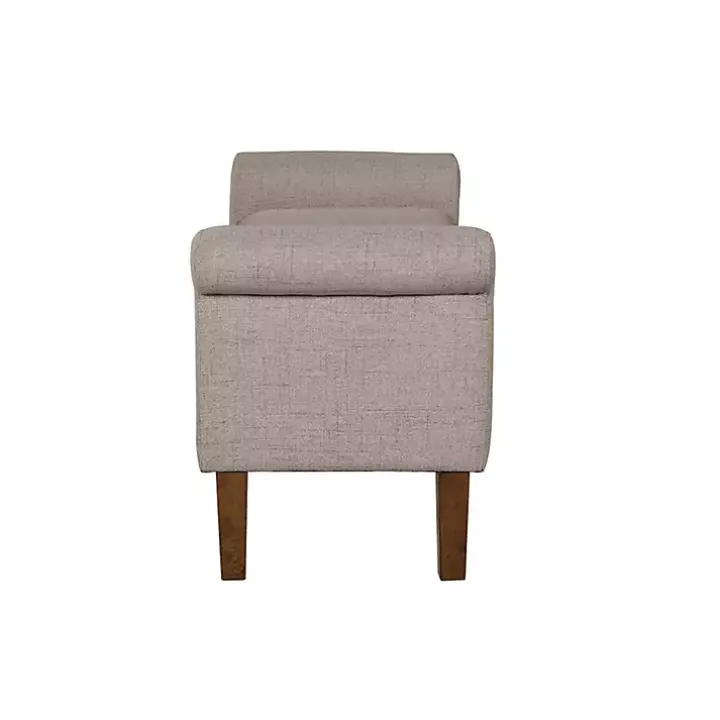 Cream Upholstered Aubrey Storage Bench