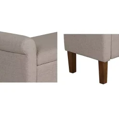 Cream Upholstered Aubrey Storage Bench