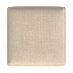 Cream Upholstered Storage Ottoman with Tray Top