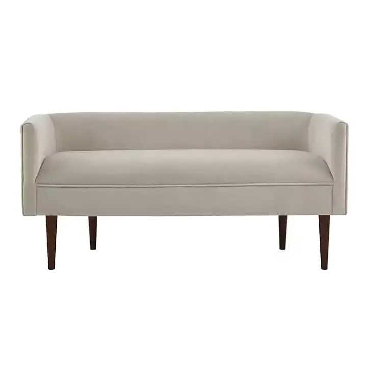 Cream Velvet Low Back Transitional Settee
