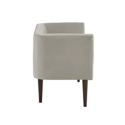 Cream Velvet Low Back Transitional Settee
