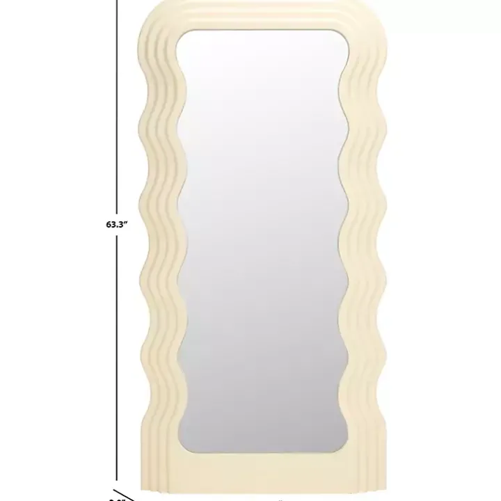 Cream Wavy Mayha Leaner Mirror