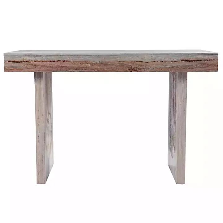 Cream Wood Faux Marble Desk