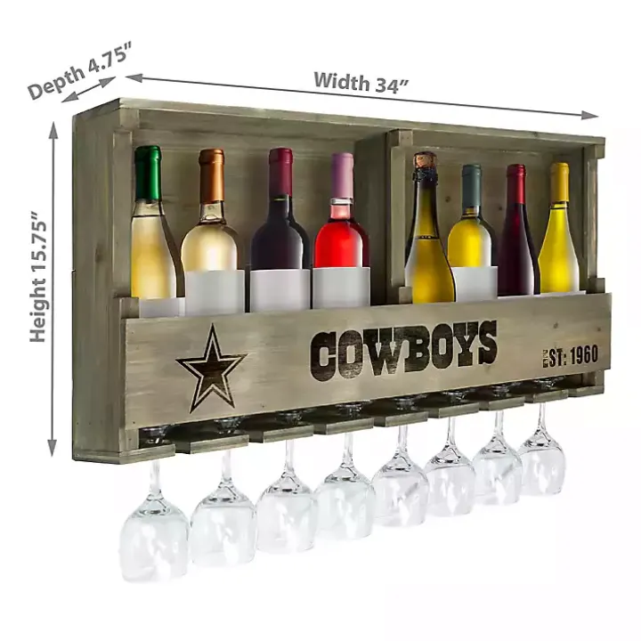Dallas Cowboys Reclaimed Wood Bar Shelf