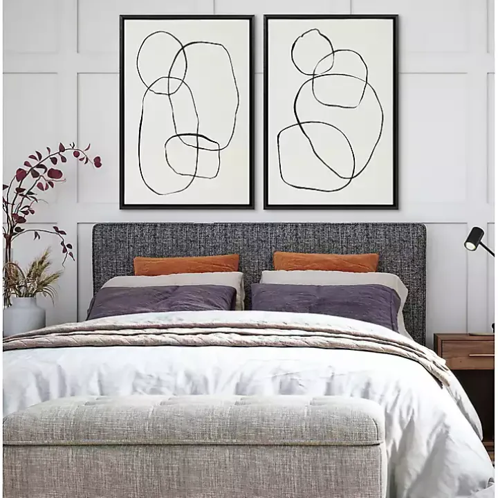Dancing Circles Framed Canvas Art Prints, Set of 2