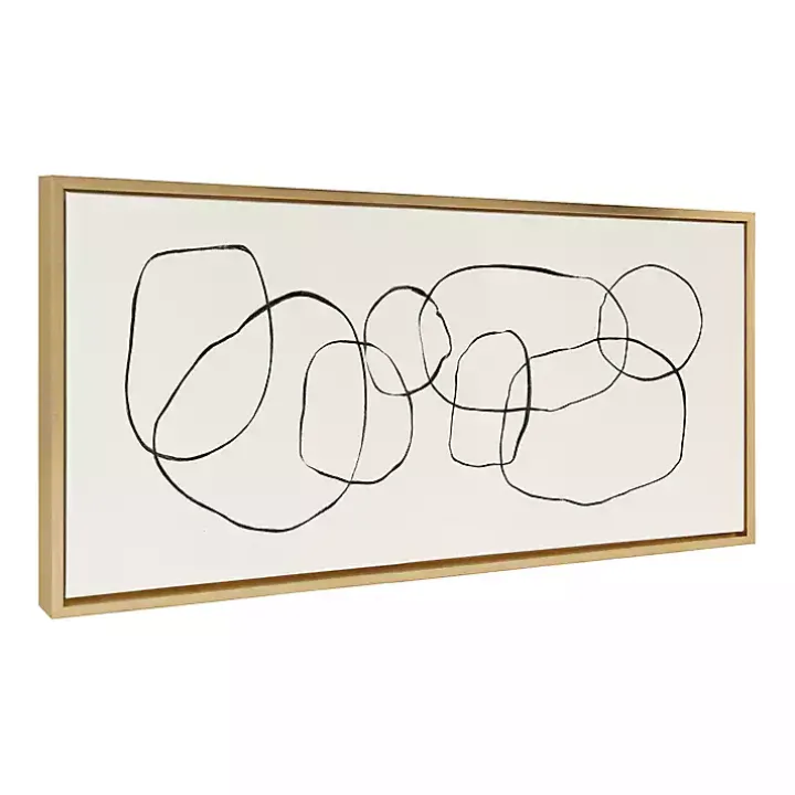 Dancing Circles Framed Canvas Art Print
