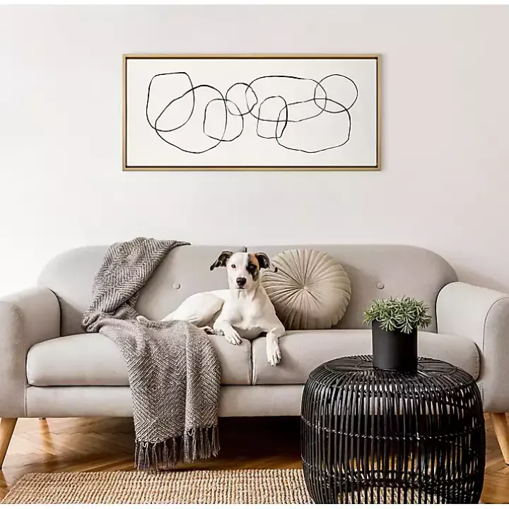 Dancing Circles Framed Canvas Art Print