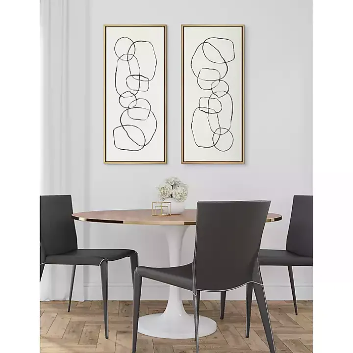 Dancing Circles Framed Canvas Art Print