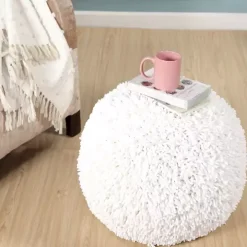 Dandelion Breeze Shaggy Pouf