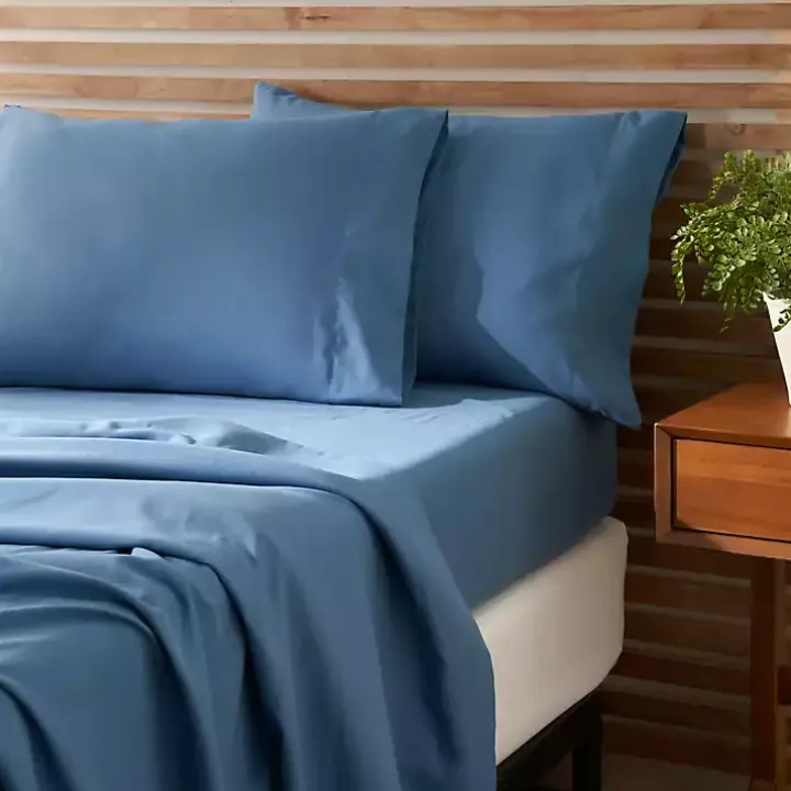 Dark Blue Microfiber 4-pc. King Sheet Set