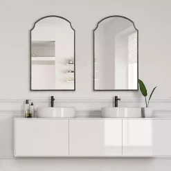Dark Bronze Arched Scallop Edge Wall Mirror